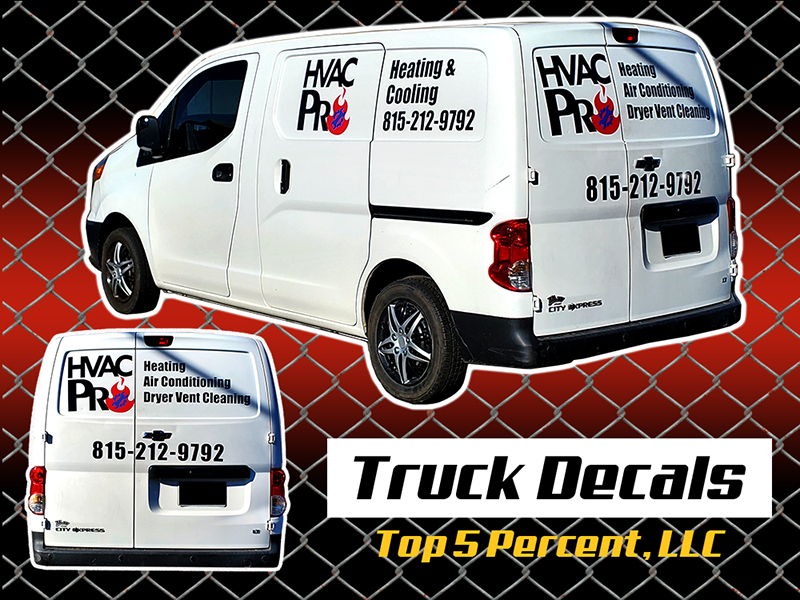 Custom car wraps and vinyl lettering installed on a vehicle in Joliet and Shorewood Illinois