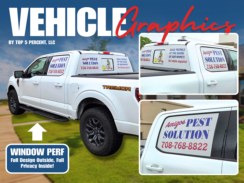 Professional vehicle wraps and vinyl lettering installed in Joliet and Shorewood Illinois