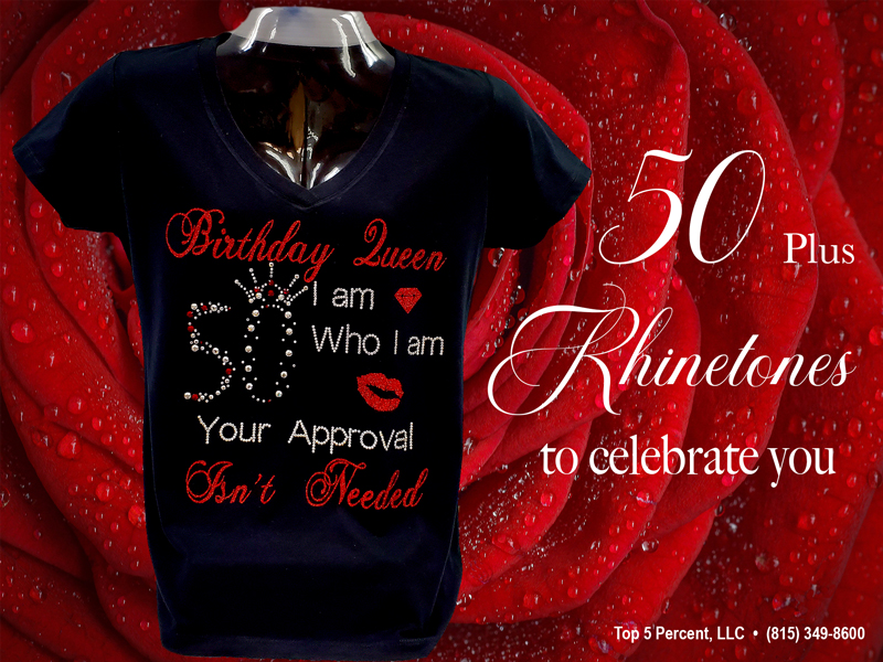 Custom rhinestone shirts for celebrations and events in Joliet Illinois
