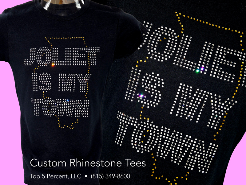 Custom rhinestone t-shirts in Joliet Illinois