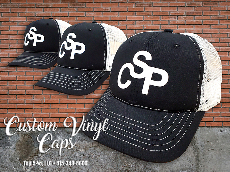Custom digital vinyl hats and caps in Joliet, Will and DuPage County Illinois