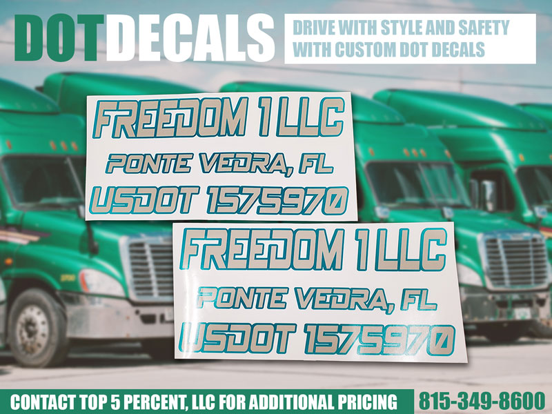 Custom trucking DOT decals in Joliet Illinois
