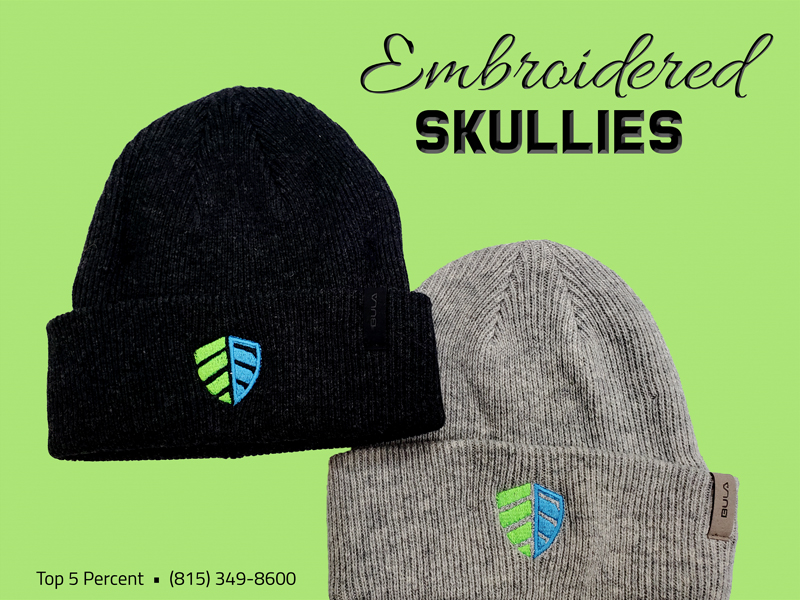 Custom embroidery and specialty apparel printing at Top 5 Percent in Joliet Illinois