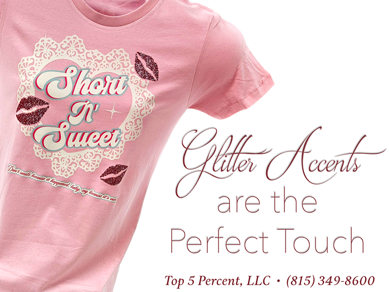 Custom glitter lips design on a t-shirt in Joliet Illinois