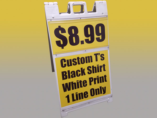 Custom a frame sidewalk signs built and printed by Top 5 Percent in Joliet Illinois