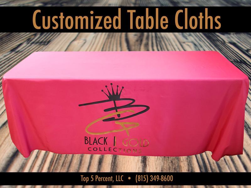 Custom branded table cloths for businesses in Joliet Illinois
