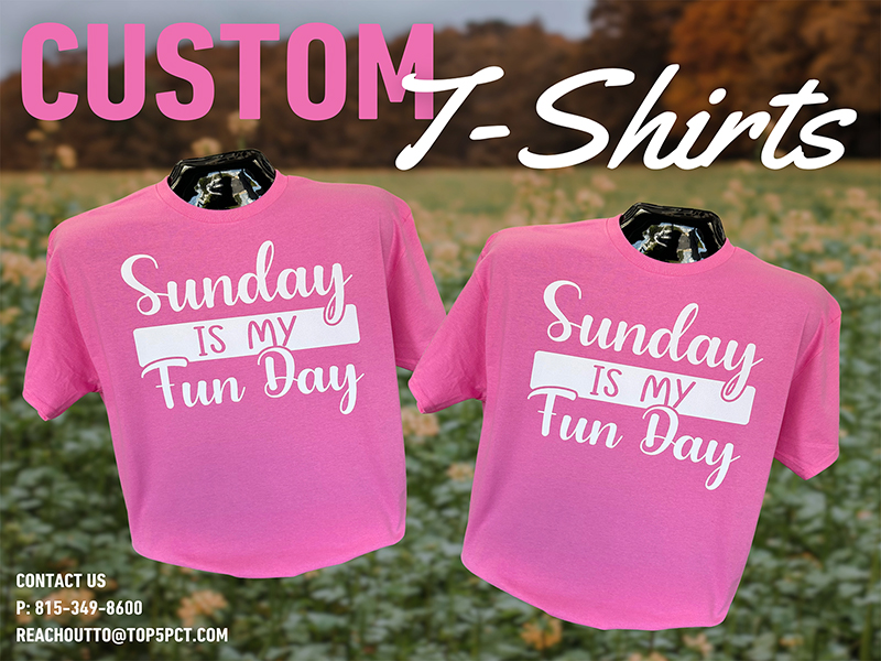Custom vinyl shirt maker and heat press apparel in Joliet, Will and DuPage County Illinois