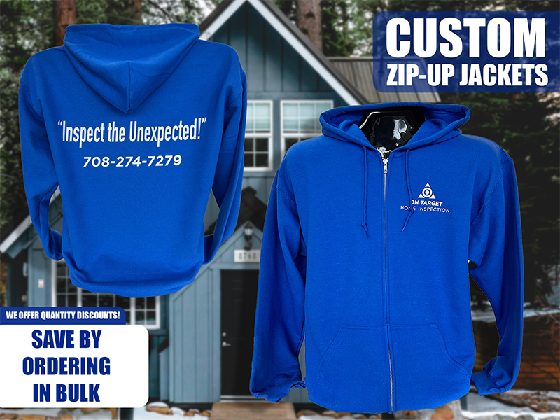 Custom vinyl zip-up hoodies and branded apparel in Joliet Illinois