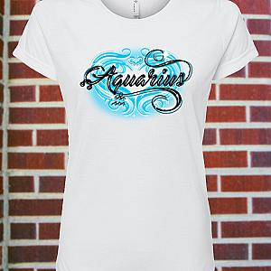 Women's Aquarius Zodiac Fitted T-Shirt — view 1