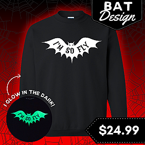 Glow In The Dark Halloween Bat Sweatshirt — view 1