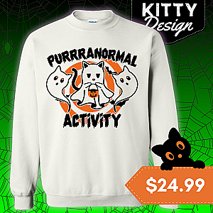 Halloween Ghost Kitty Sweatshirt — view 1
